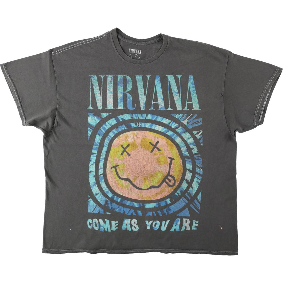 NIRVANA Nirvana Band T-shirt, Band T, Men's XL size cotton Charcoal Vintage Second Hand