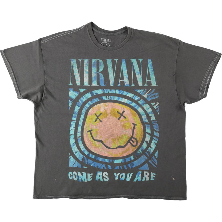 NIRVANA Nirvana Band T-shirt, Band T, Men's XL size cotton Charcoal Vintage Second Hand