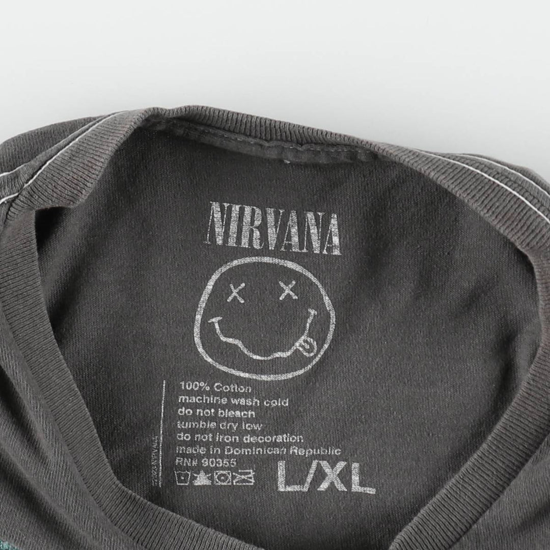 NIRVANA Nirvana Band T-shirt, Band T, Men's XL size cotton Charcoal Vintage Second Hand