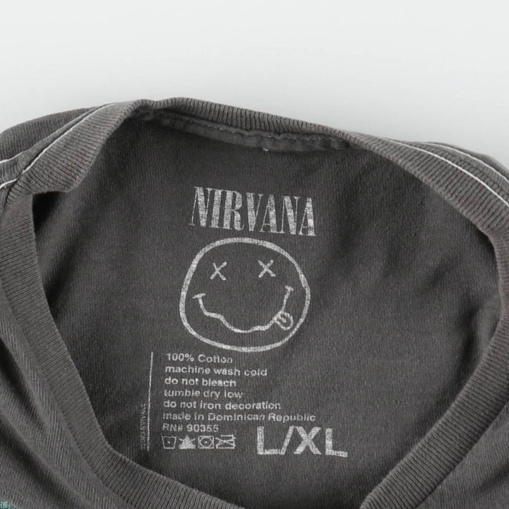 NIRVANA Nirvana Band T-shirt, Band T, Men's XL size cotton Charcoal Vintage Second Hand