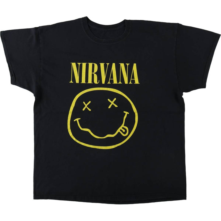 NIRVANA Nirvana Band T-shirt, Band T, Men's XL size unclear black type Vintage Second Hand