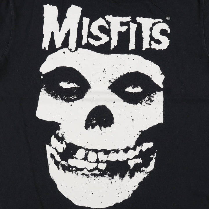 MISFITS Skull Pattern Band T-shirt, Men's L size cotton black type Vintage Second Hand