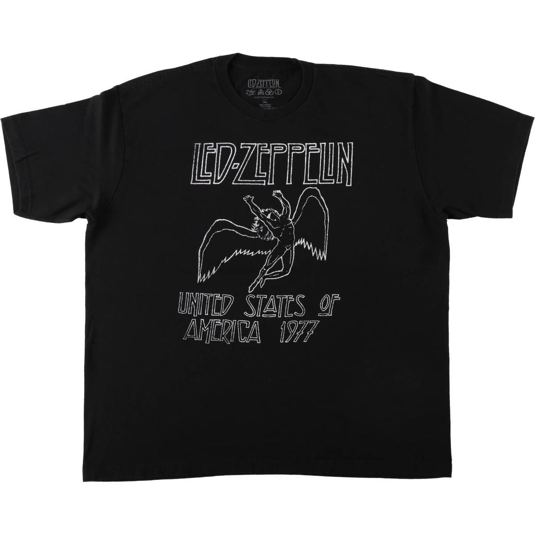 LED ZEPPELIN Led Zeppelin Band T-shirt Band T Men's XXL cotton black type Vintage Second Hand
