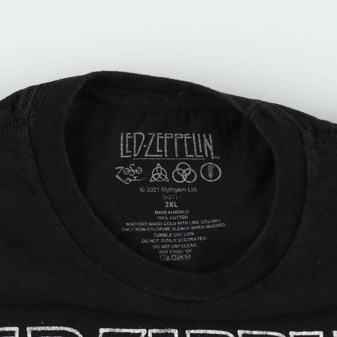 LED ZEPPELIN Led Zeppelin Band T-shirt Band T Men's XXL cotton black type Vintage Second Hand