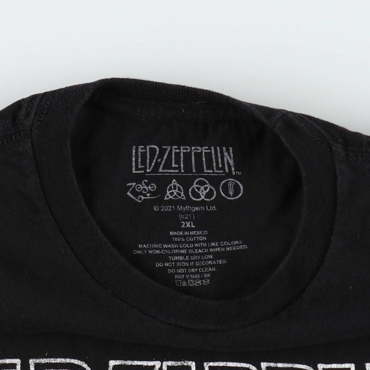 LED ZEPPELIN Led Zeppelin Band T-shirt Band T Men's XXL cotton black type Vintage Second Hand