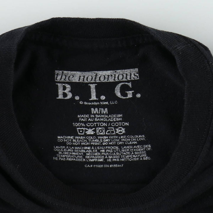 THE NOTORIOUS BIG Notorious BIG Rap T-shirt Rap T Men's M size cotton black type Vintage Second Hand
