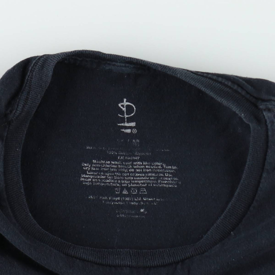 PINK FLOYD Pink Floyd Band T-shirt Band T Men's M size cotton black type Vintage Second Hand