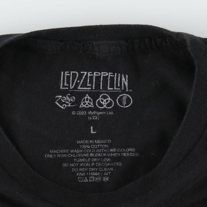 LED ZEPPELIN Led Zeppelin Band T-shirt Band T Men's L size cotton black type Vintage Second Hand
