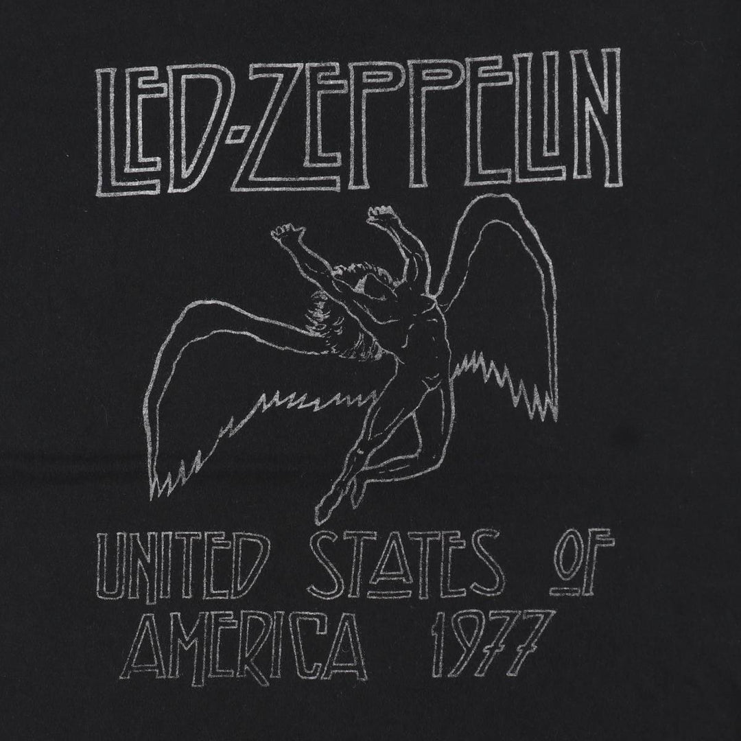 LED ZEPPELIN Led Zeppelin Band T-shirt Band T Men's L size cotton black type Vintage Second Hand