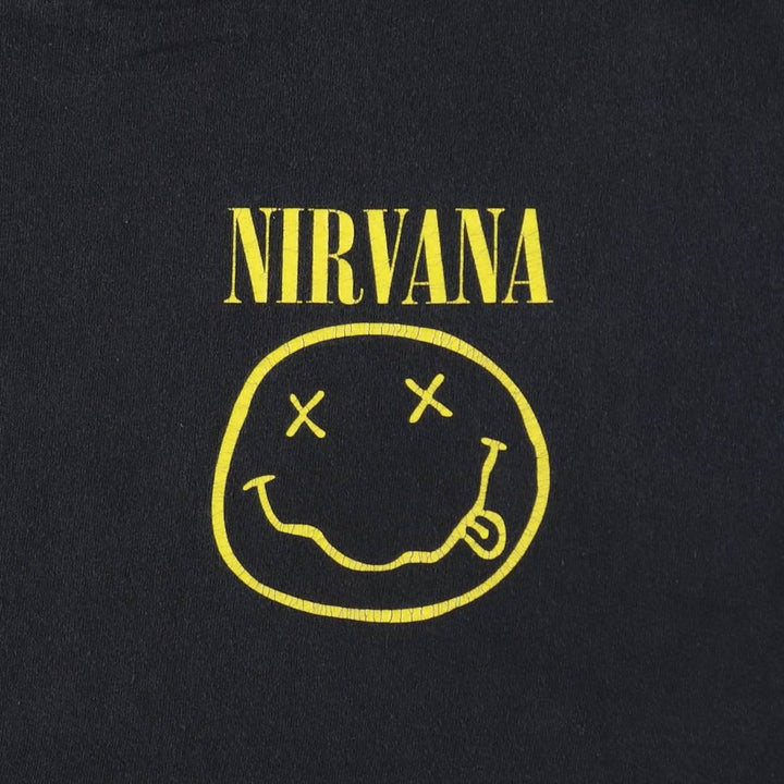 NIRVANA Nirvana Band T-shirt, Band T, Men's L size cotton black type Vintage Second Hand