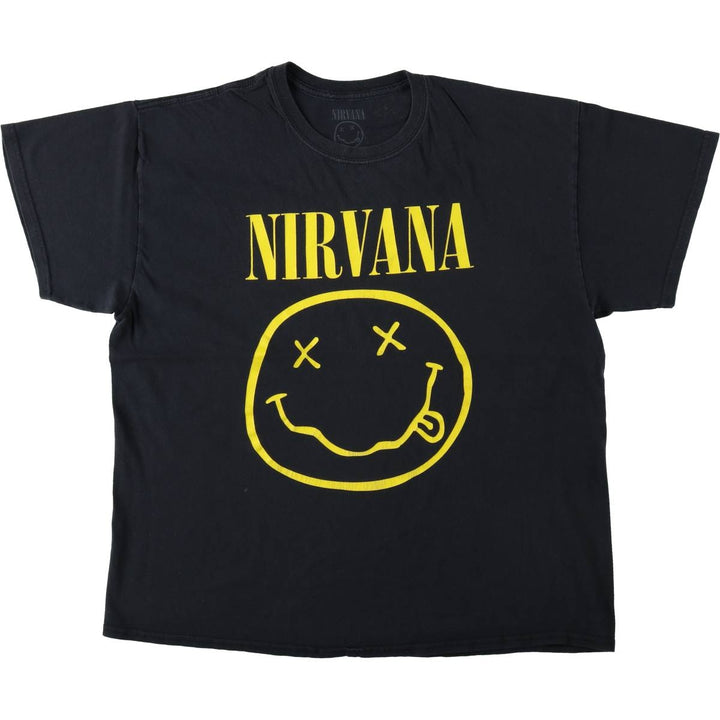 NIRVANA Nirvana Band T-shirt, Band T, Men's XL size cotton black type Vintage Second Hand