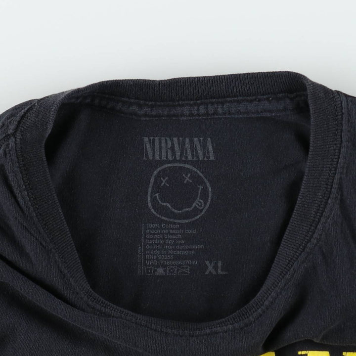 NIRVANA Nirvana Band T-shirt, Band T, Men's XL size cotton black type Vintage Second Hand