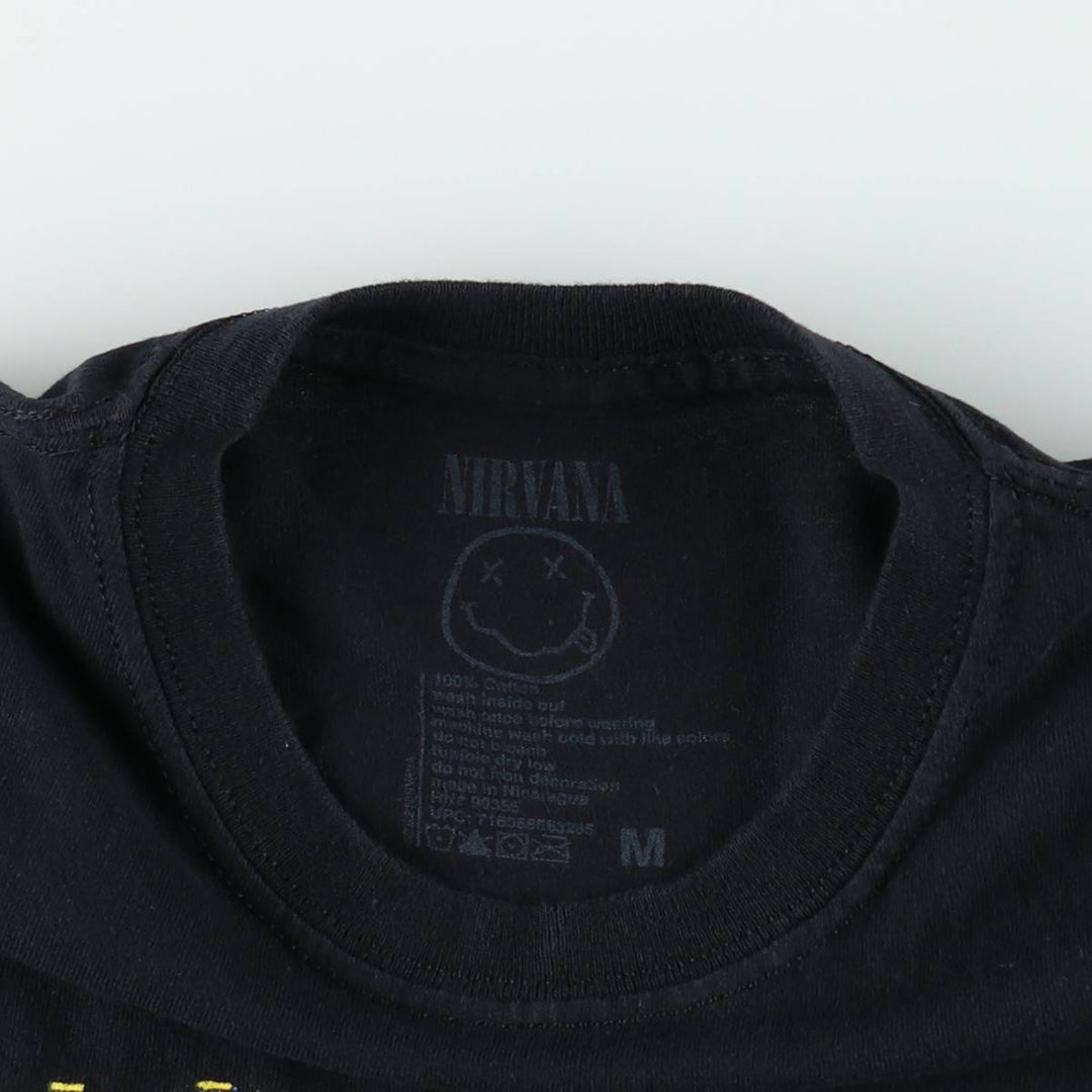 NIRVANA Nirvana Band T-shirt, Band T, Men's M size cotton black type Vintage Second Hand