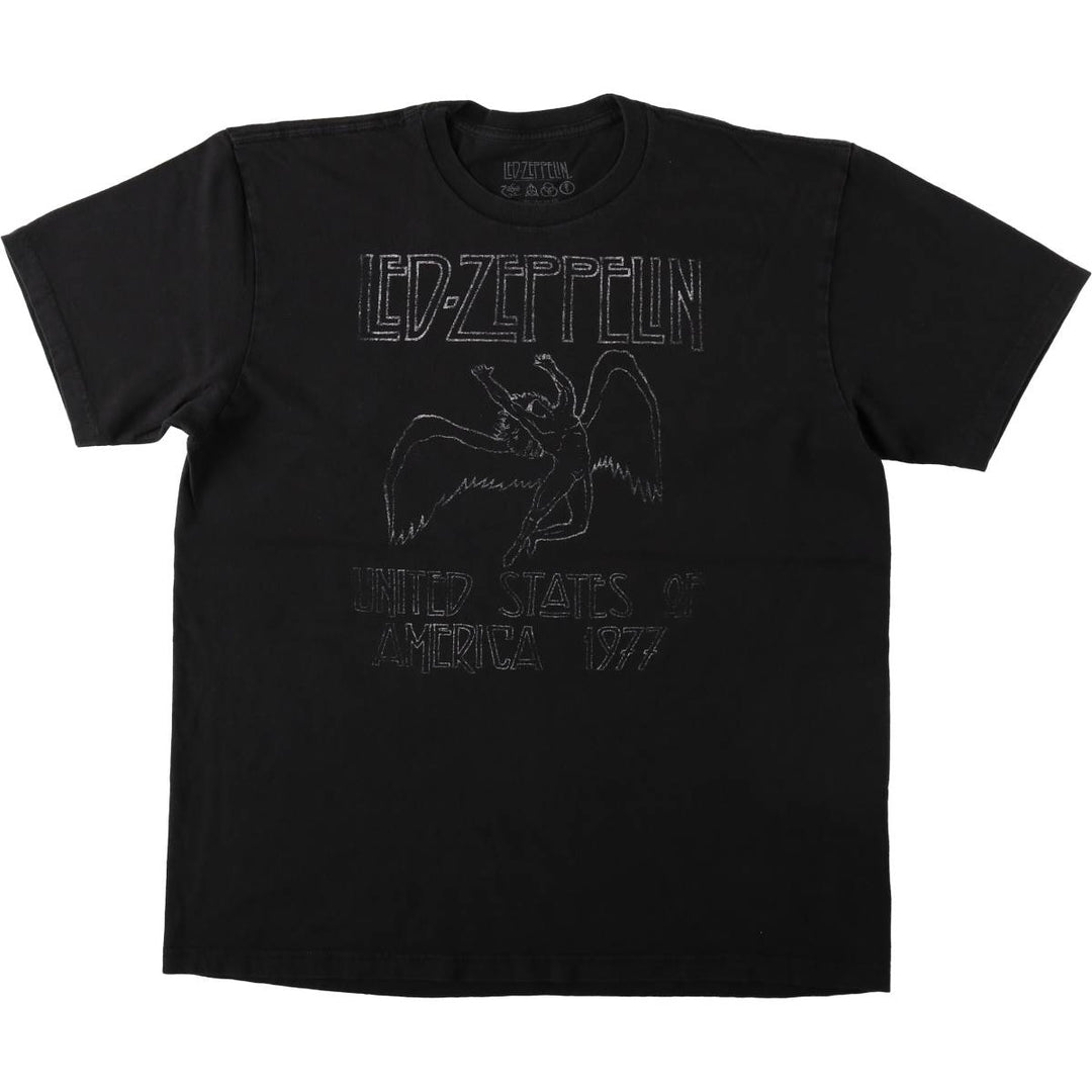 LED ZEPPELIN Led Zeppelin Band T-shirt Band T Men's L size cotton black type Vintage Second Hand