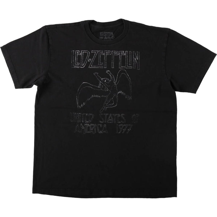 LED ZEPPELIN Led Zeppelin Band T-shirt Band T Men's L size cotton black type Vintage Second Hand