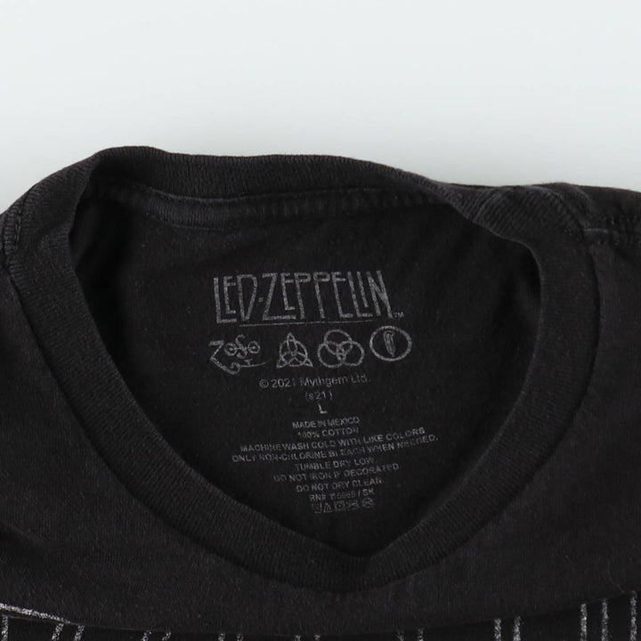 LED ZEPPELIN Led Zeppelin Band T-shirt Band T Men's L size cotton black type Vintage Second Hand