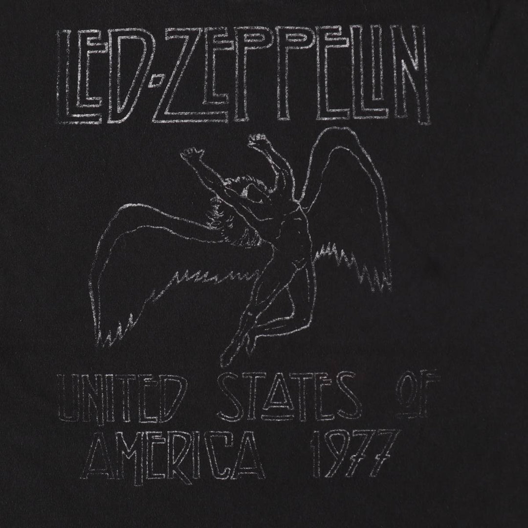LED ZEPPELIN Led Zeppelin Band T-shirt Band T Men's L size cotton black type Vintage Second Hand