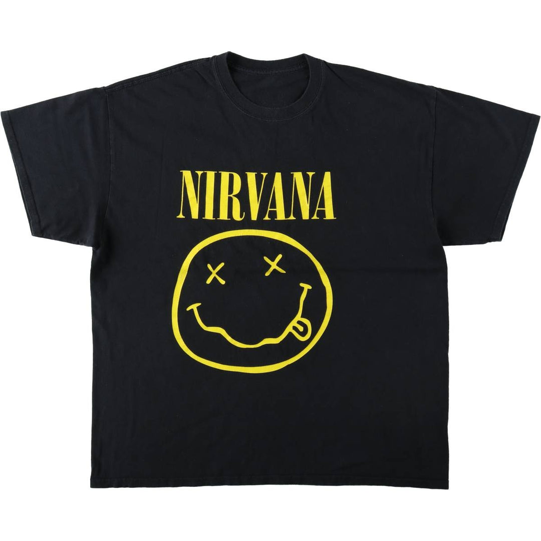 NIRVANA Nirvana Band T-shirt, Band T, Men's XL size cotton black type Vintage Second Hand