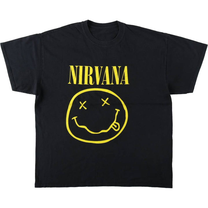 NIRVANA Nirvana Band T-shirt, Band T, Men's XL size cotton black type Vintage Second Hand