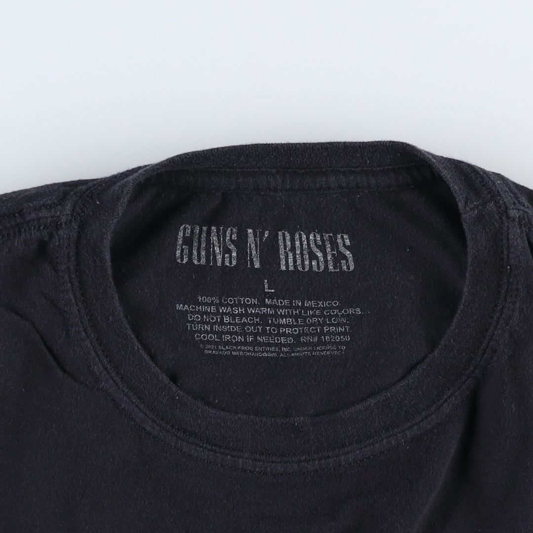 GUNS N' ROSES Guns N' Roses Band T-shirt Band T Men's L size cotton black type Vintage Second Hand