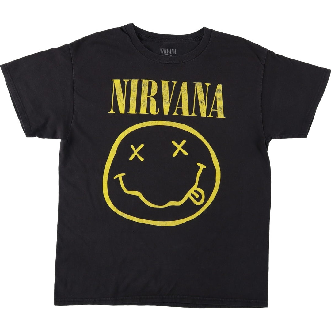 NIRVANA Nirvana Band T-shirt, Band T, Men's M size cotton black type Vintage Second Hand