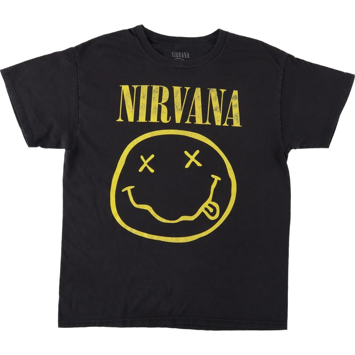 NIRVANA Nirvana Band T-shirt, Band T, Men's M size cotton black type Vintage Second Hand