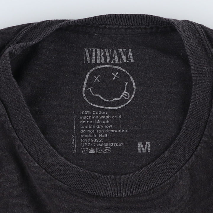 NIRVANA Nirvana Band T-shirt, Band T, Men's M size cotton black type Vintage Second Hand