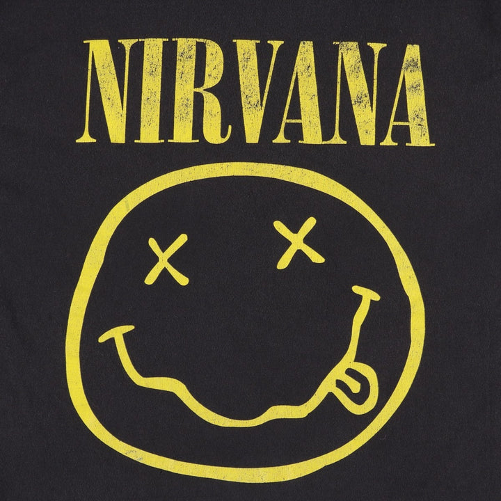 NIRVANA Nirvana Band T-shirt, Band T, Men's M size cotton black type Vintage Second Hand