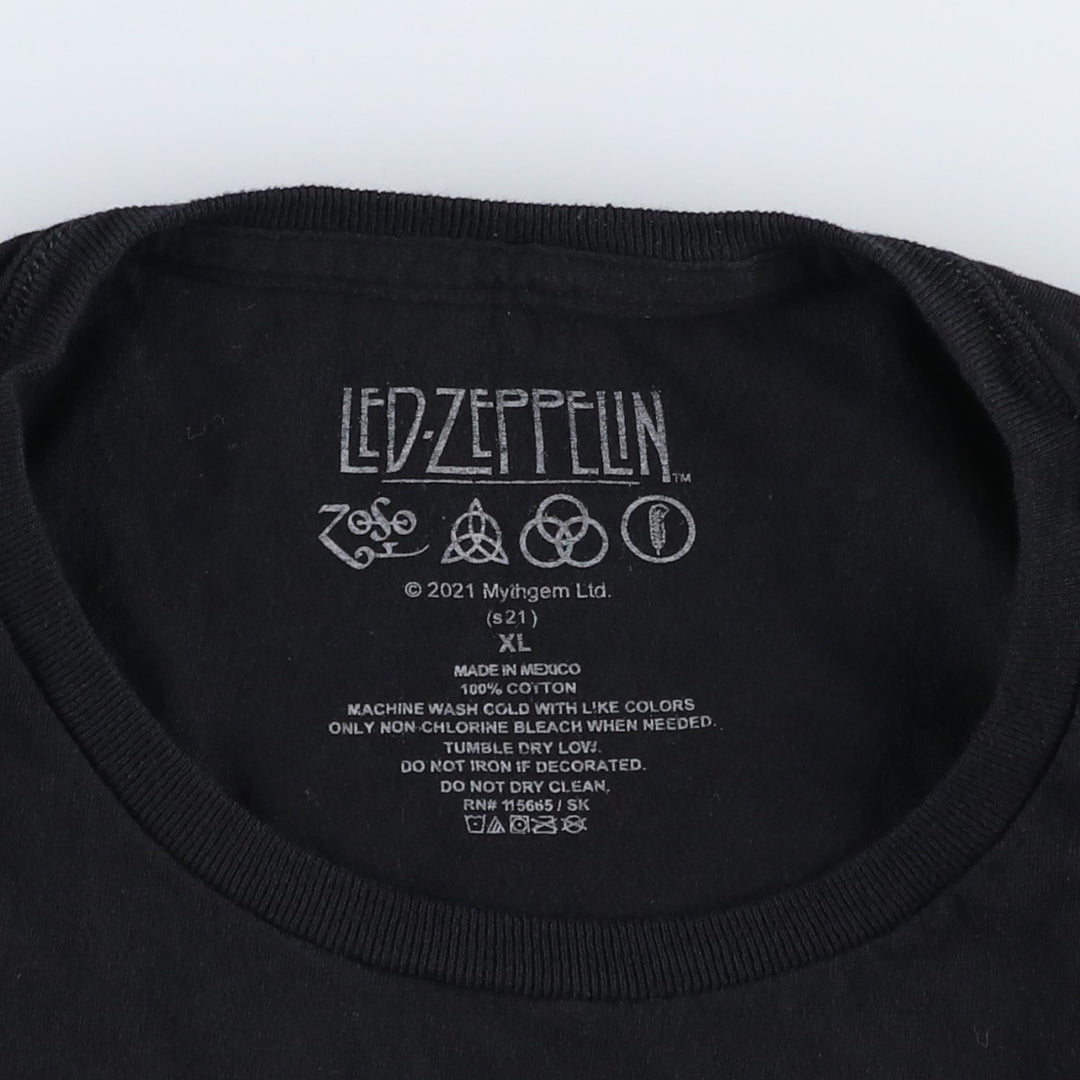 LED ZEPPELIN Led Zeppelin Band T-shirt Band T Men's XL cotton black type Vintage Second Hand