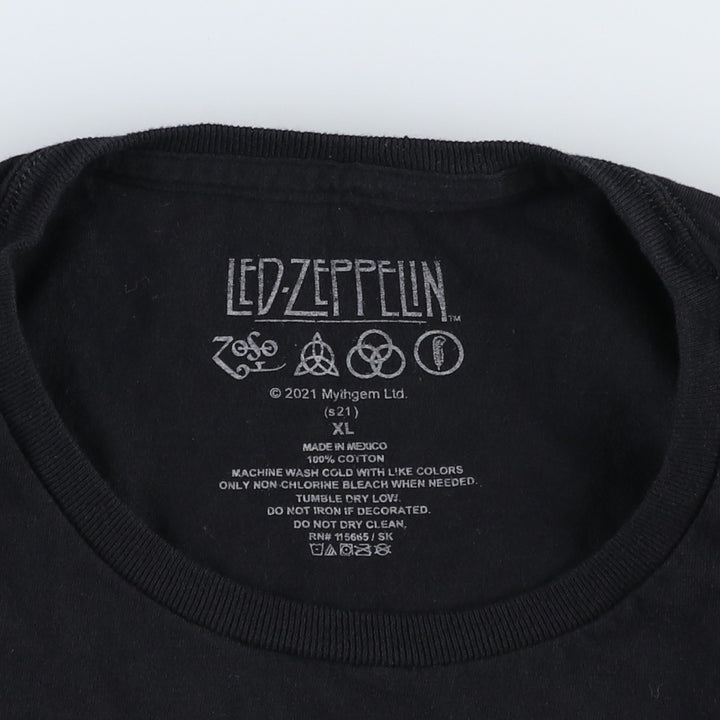 LED ZEPPELIN Led Zeppelin Band T-shirt Band T Men's XL cotton black type Vintage Second Hand