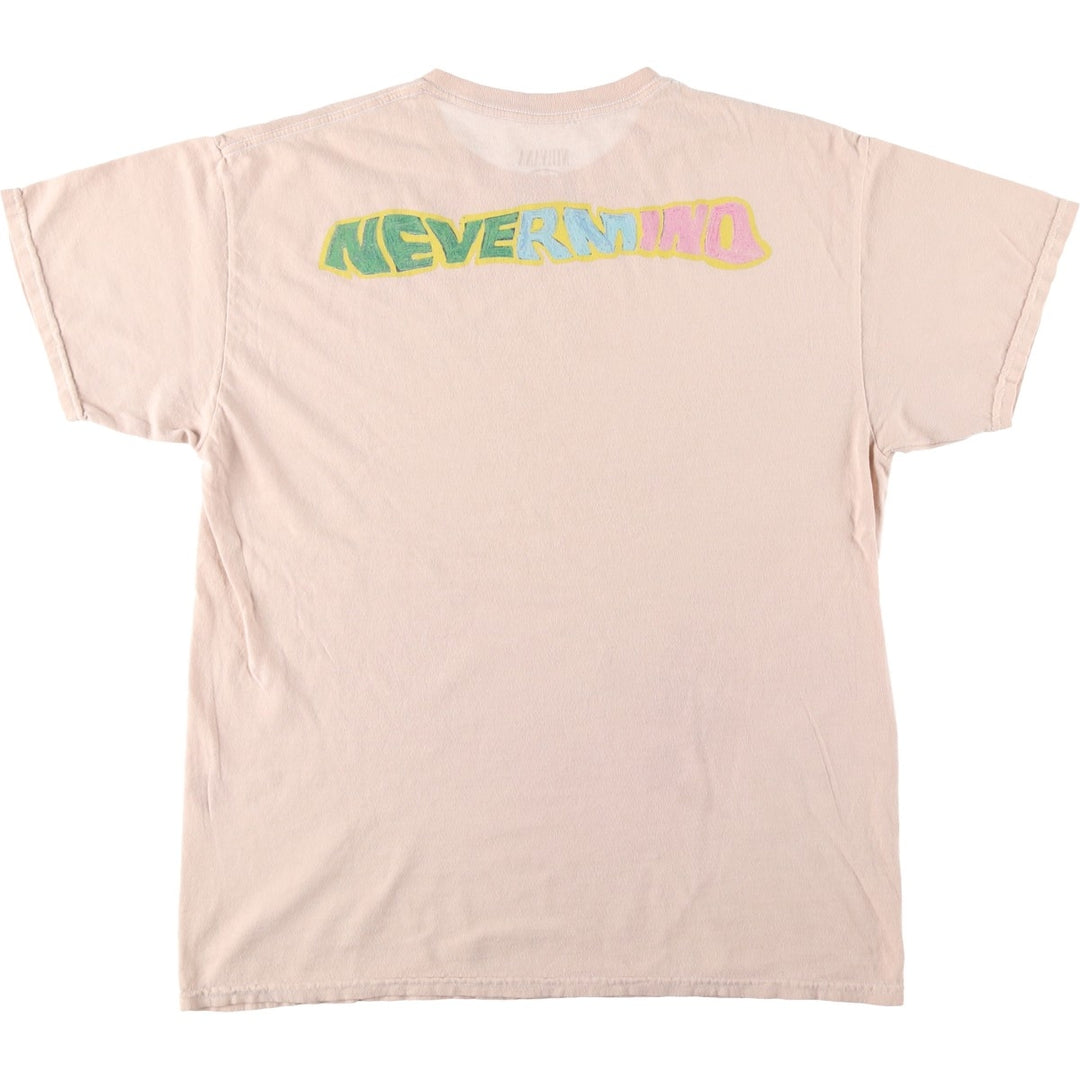 NIRVANA Nirvana Band T-shirt, Band T, Men's L size cotton Beige type Vintage Second Hand