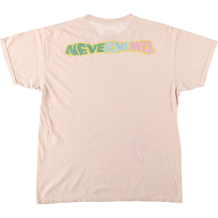 NIRVANA Nirvana Band T-shirt, Band T, Men's L size cotton Beige type Vintage Second Hand