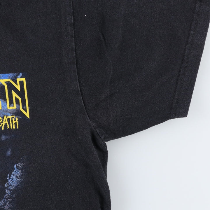 IRON MAIDEN Iron Maiden Band T-shirt Band T Men's M size unclear black type Vintage Second Hand