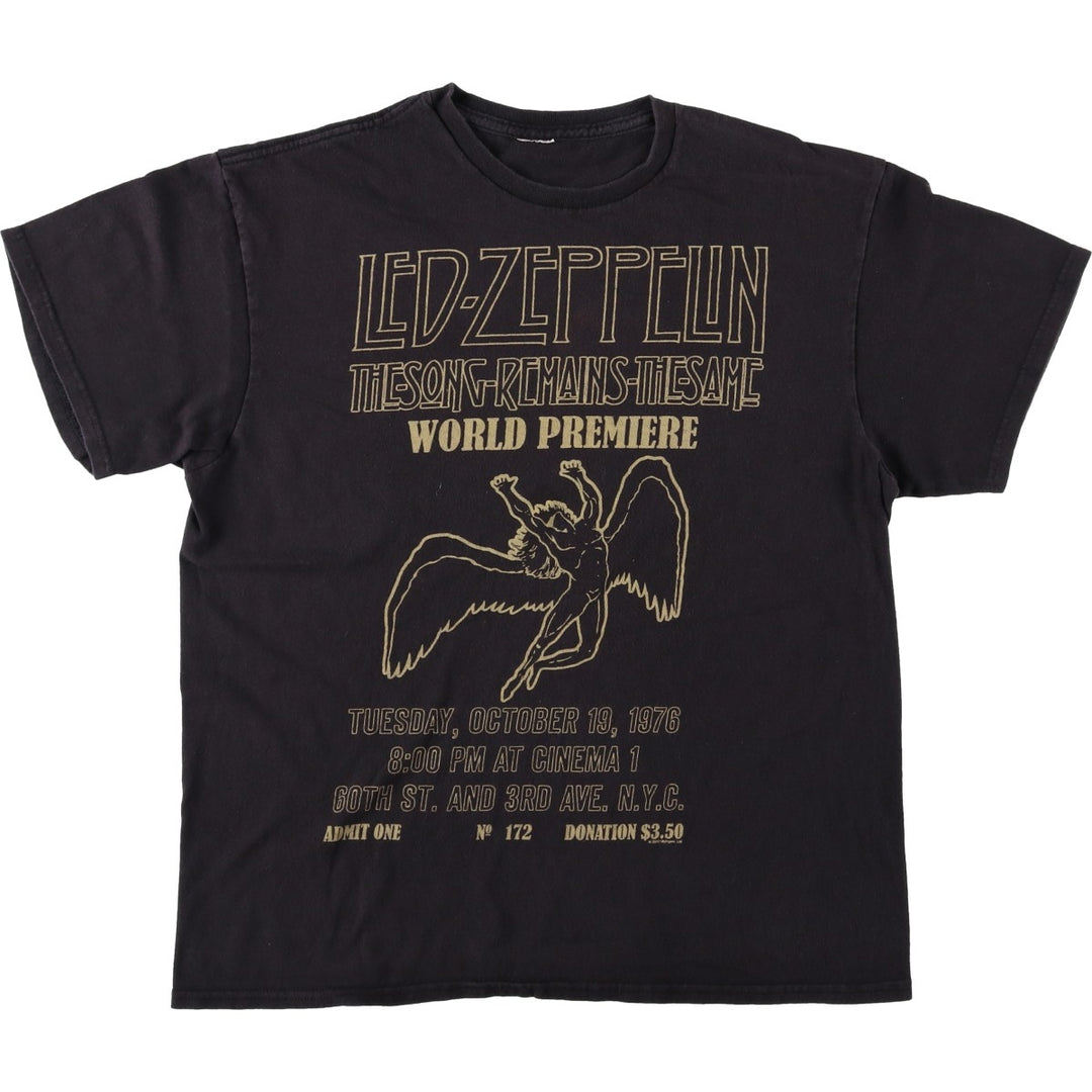 LED ZEPPELIN Led Zeppelin Band T-shirt Band T Men's M size unclear Charcoal Vintage Second Hand