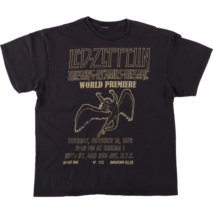 LED ZEPPELIN Led Zeppelin Band T-shirt Band T Men's M size unclear Charcoal Vintage Second Hand