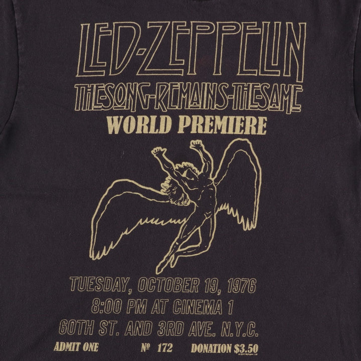 LED ZEPPELIN Led Zeppelin Band T-shirt Band T Men's M size unclear Charcoal Vintage Second Hand
