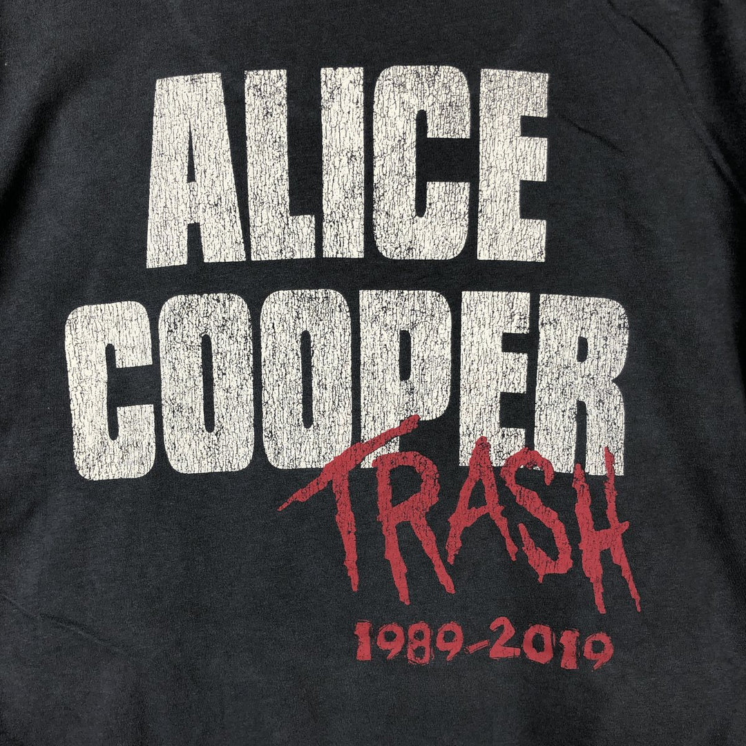 Alice Cooper Skull Pattern Band T-Shirt (Men's XL equivalent) cotton Charcoal Vintage Second Hand