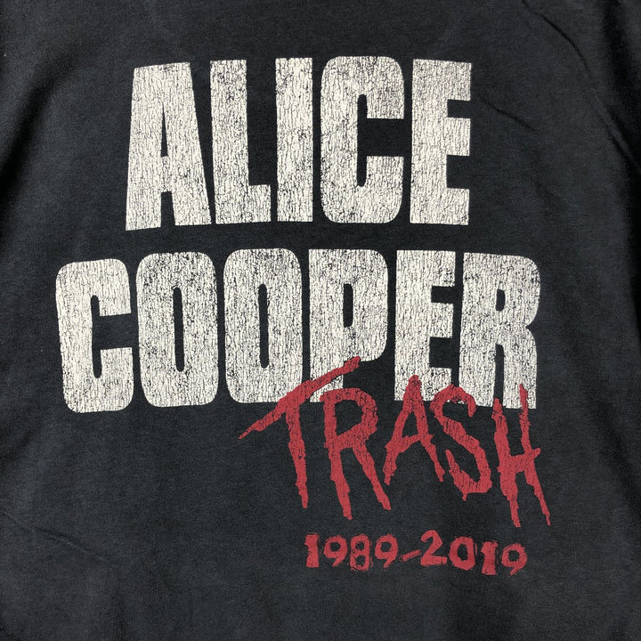 Alice Cooper Skull Pattern Band T-Shirt (Men's XL equivalent) cotton Charcoal Vintage Second Hand