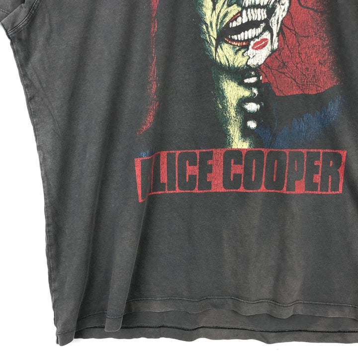 Alice Cooper Skull Pattern Band T-Shirt (Men's XL equivalent) cotton Charcoal Vintage Second Hand