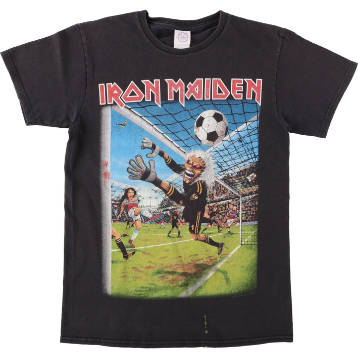 DELTA PRO WEIGHT IRON MAIDEN Band T-Shirt (Men's Size S) cotton black type Vintage Second Hand