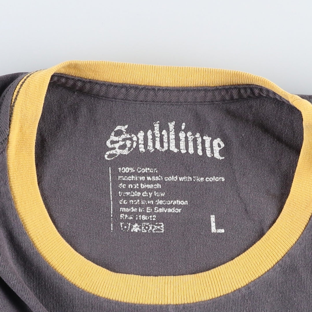 SUBLIME Band T-shirt, Men's L size cotton gray type Vintage Second Hand