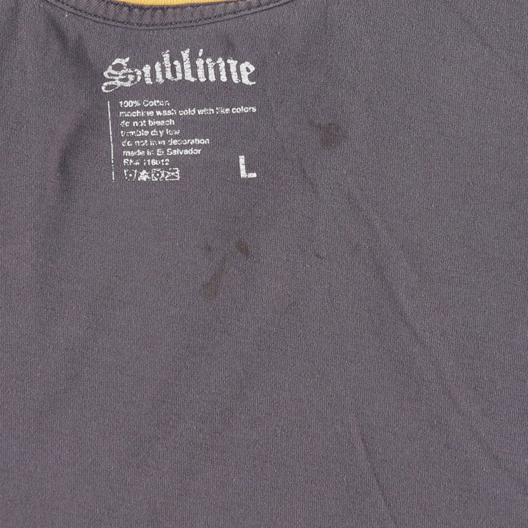 SUBLIME Band T-shirt, Men's L size cotton gray type Vintage Second Hand