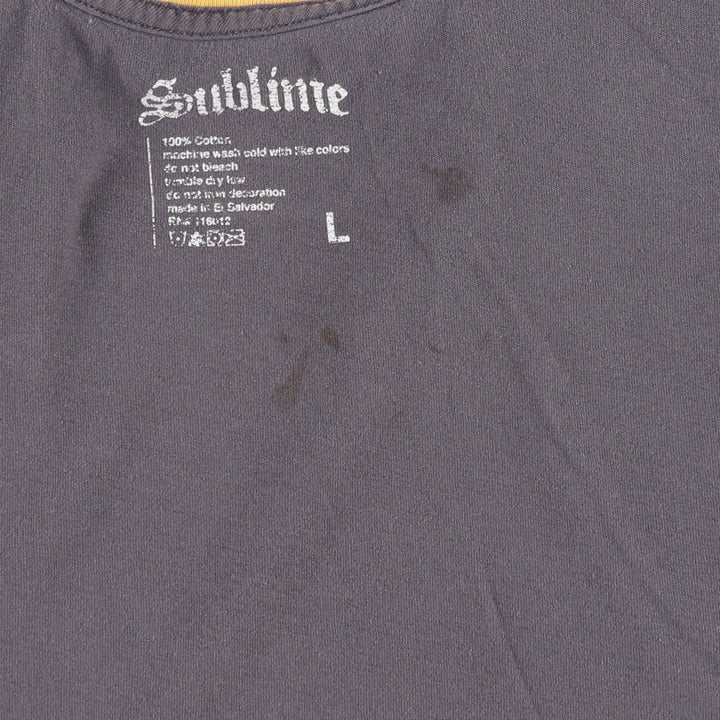 SUBLIME Band T-shirt, Men's L size cotton gray type Vintage Second Hand