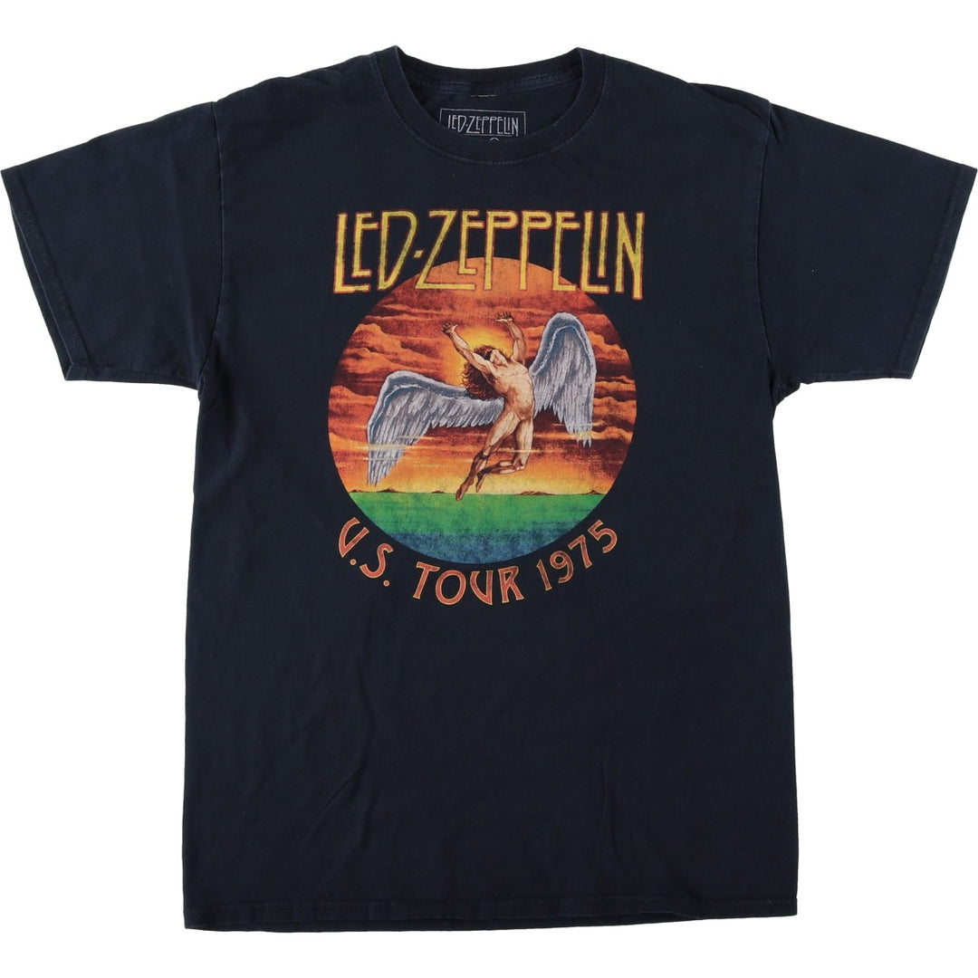 LED ZEPPELIN Led Zeppelin Band T-shirt Band T Men's M size cotton black type Vintage Second Hand