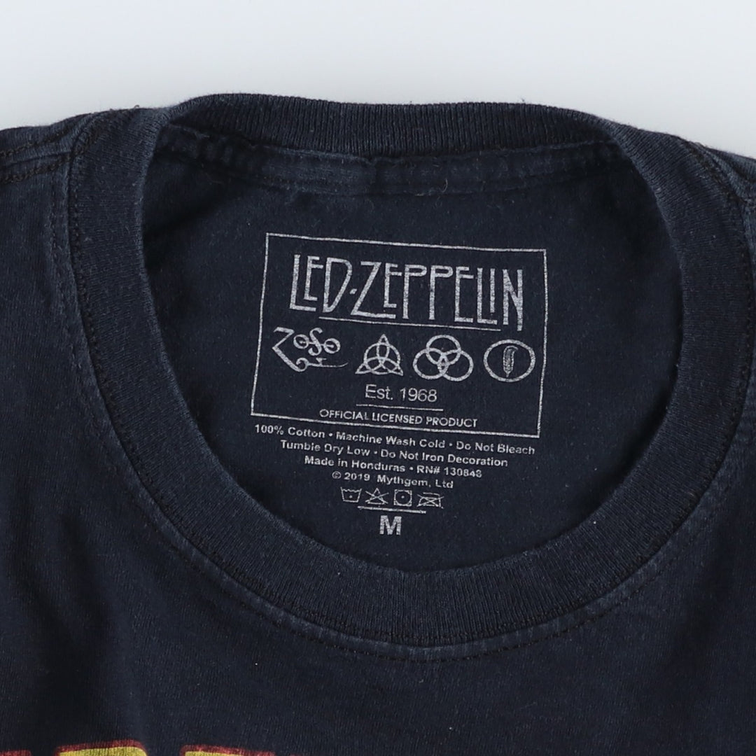 LED ZEPPELIN Led Zeppelin Band T-shirt Band T Men's M size cotton black type Vintage Second Hand