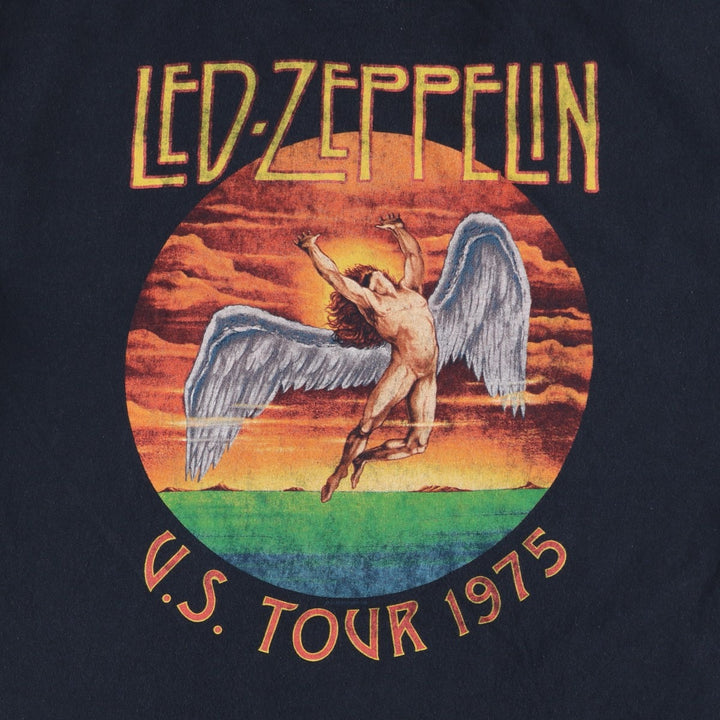 LED ZEPPELIN Led Zeppelin Band T-shirt Band T Men's M size cotton black type Vintage Second Hand