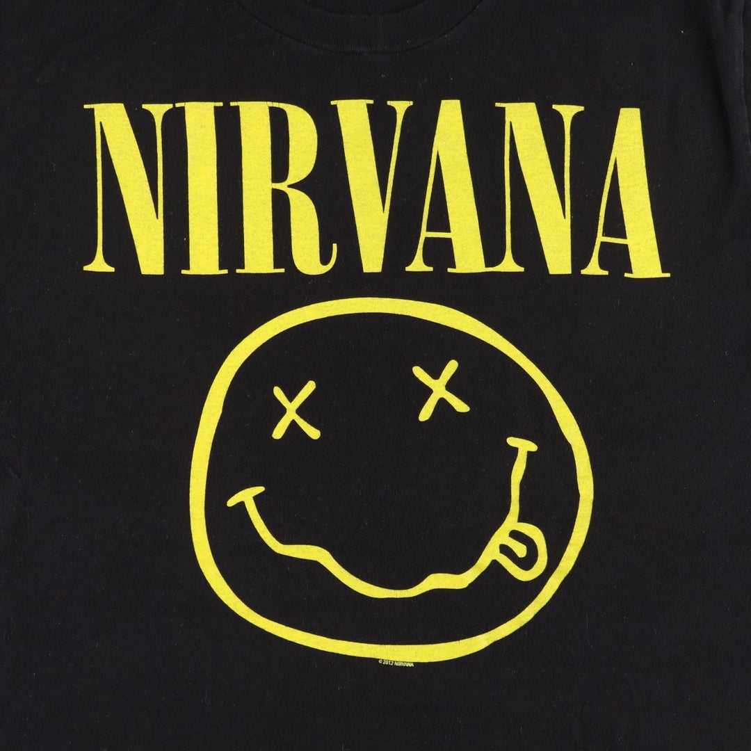 NIRVANA Nirvana Band T-shirt, Band T, Men's S size unclear black type Vintage Second Hand