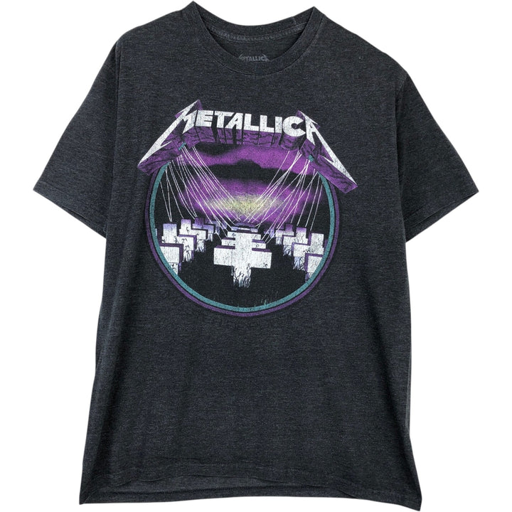 METALLICA Metallica Band T-shirt Band T Men's L size cotton Charcoal Vintage Second Hand