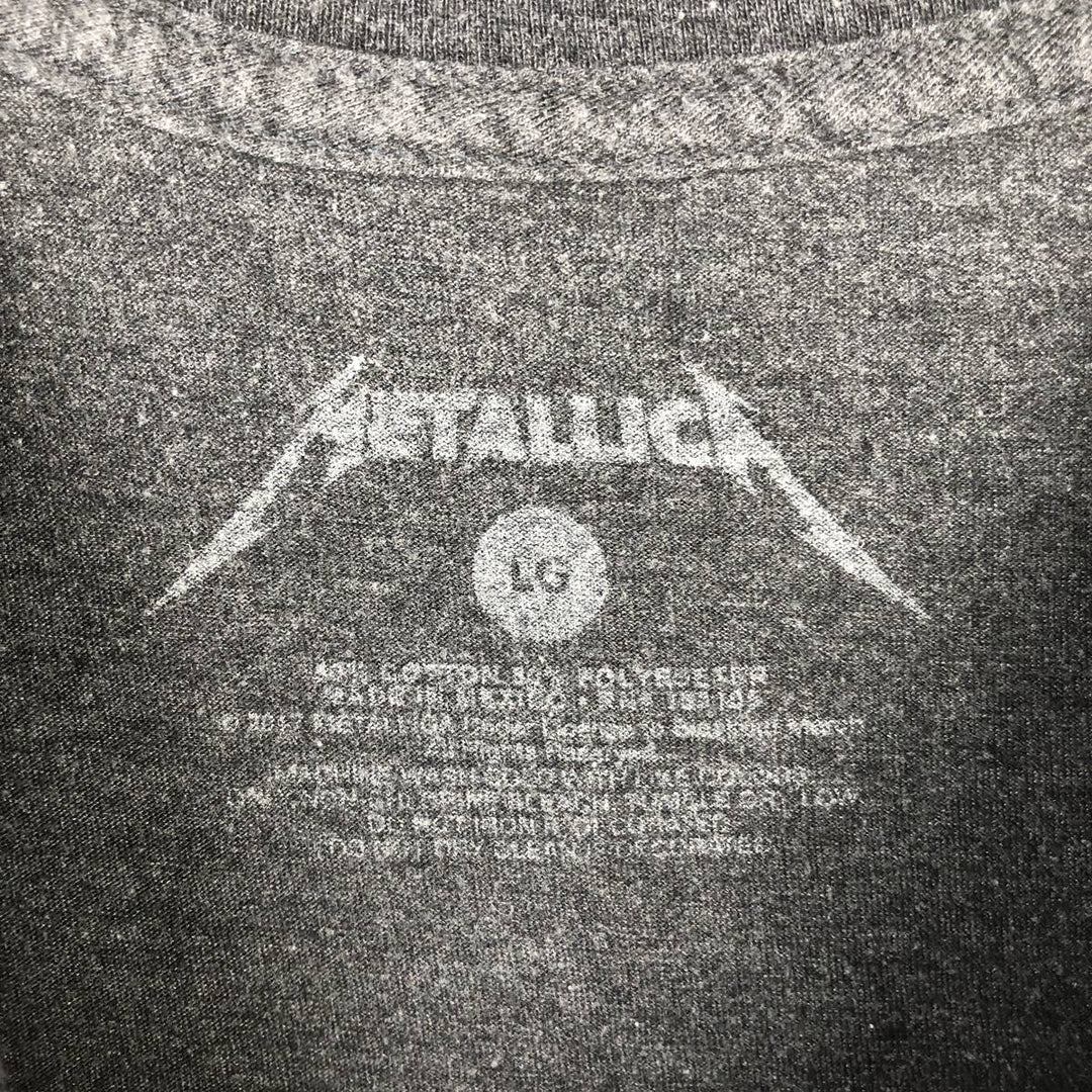 METALLICA Metallica Band T-shirt Band T Men's L size cotton Charcoal Vintage Second Hand