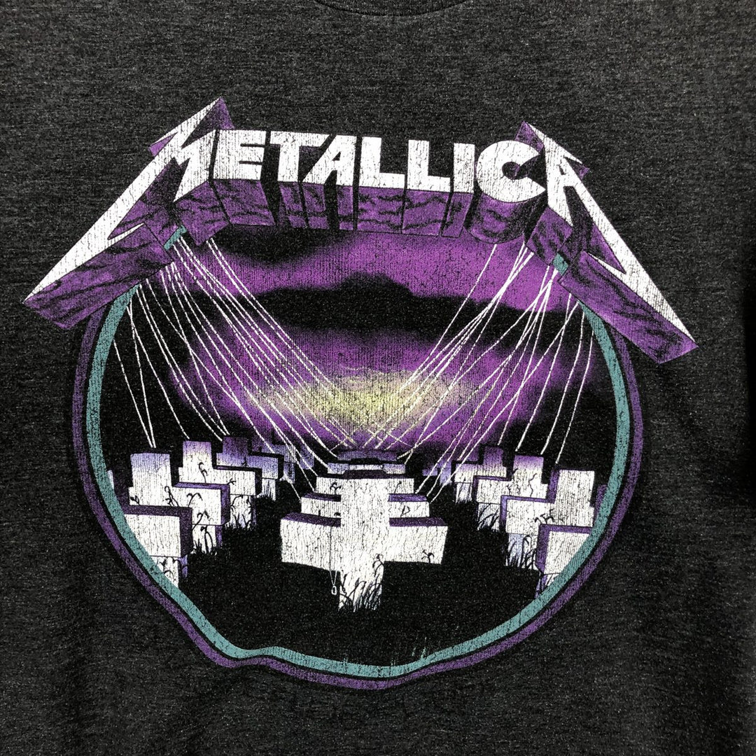 METALLICA Metallica Band T-shirt Band T Men's L size cotton Charcoal Vintage Second Hand